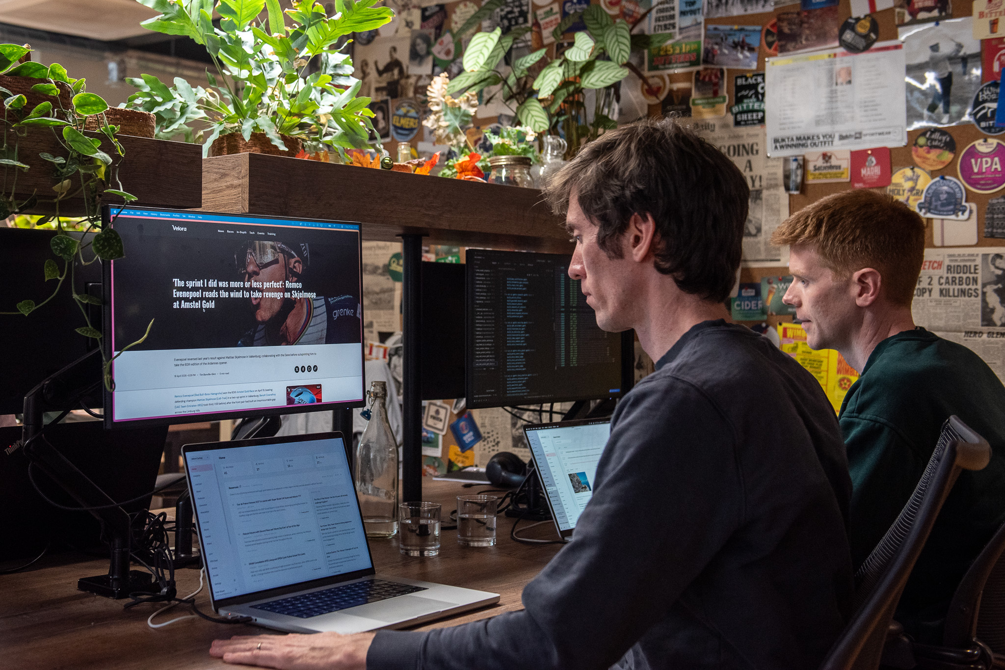 Velora's founding team at work in their newsroom